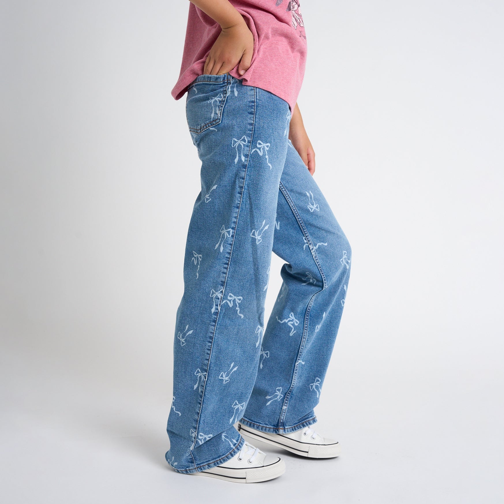 90s Abercrombie&Fitch ペイント デザイン ワイドデニム 110-170cm】 パンツ A&F(アバクロンビー&フィッチ) AFG HR DISCHARGE