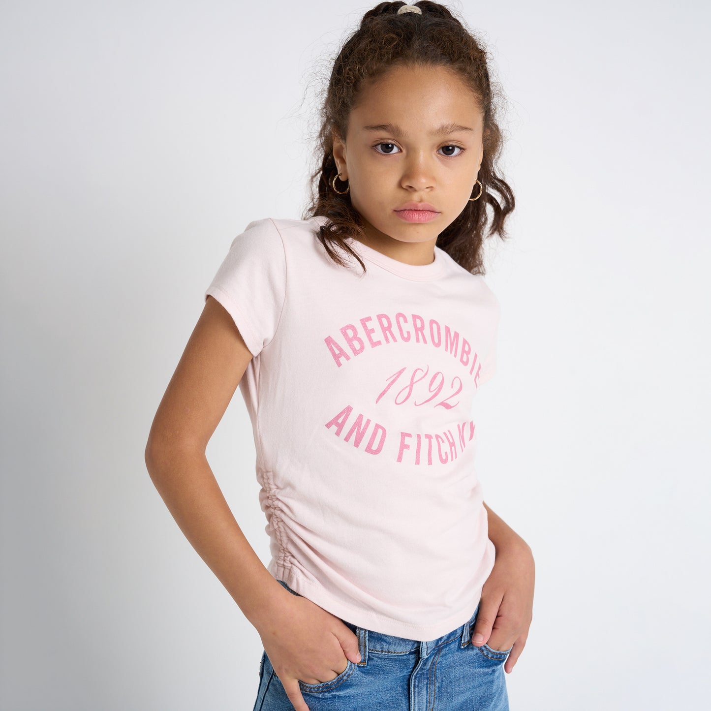 【110-170cm】 Tシャツ A&F(アバクロンビー&フィッチ) AFG ANF 1892 RUCHED TEE