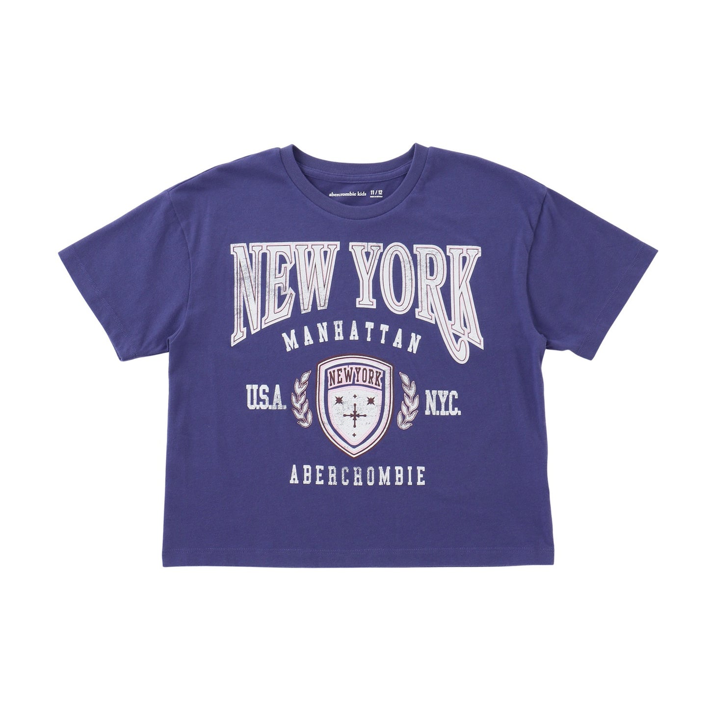 【110-170cm】 Tシャツ A&F(アバクロンビー&フィッチ) AFG NEW YORK CREST BOXY TEE