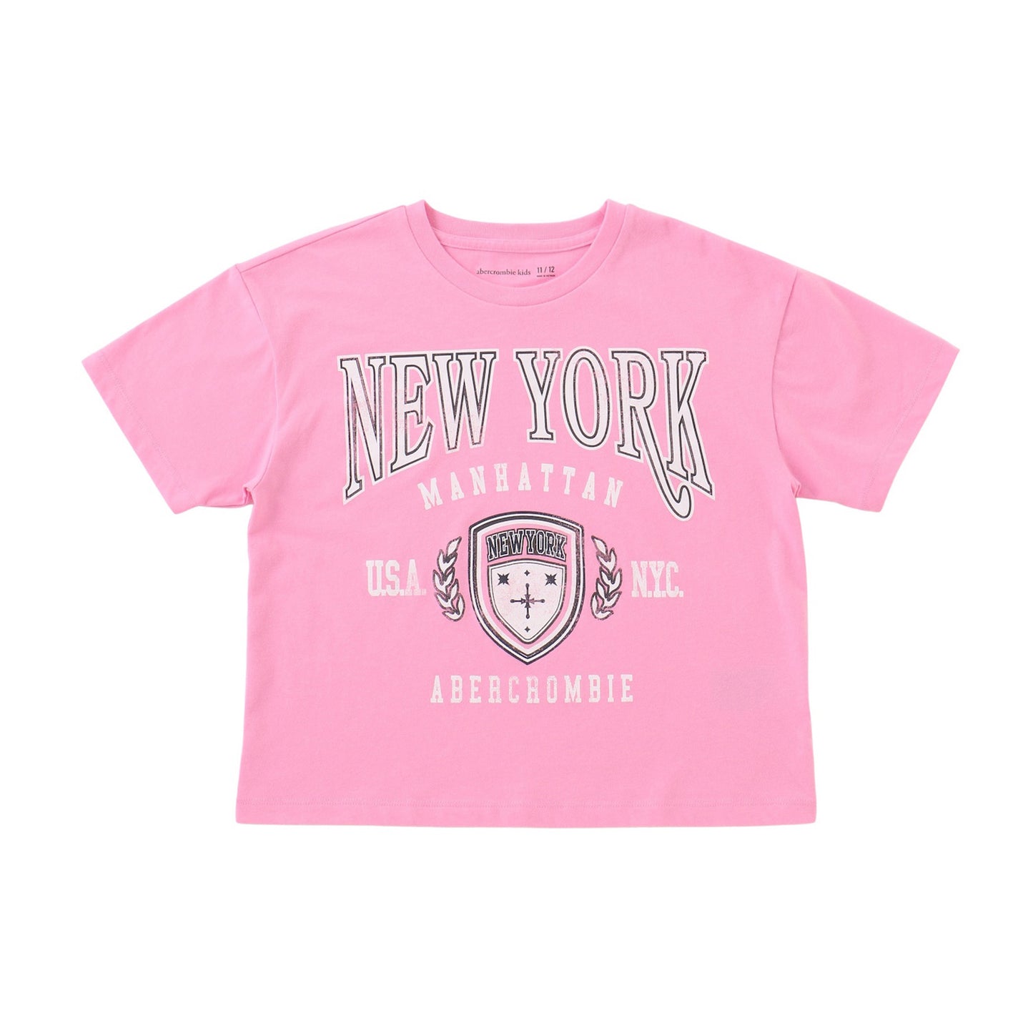 【110-170cm】 Tシャツ A&F(アバクロンビー&フィッチ) AFG NEW YORK CREST BOXY TEE