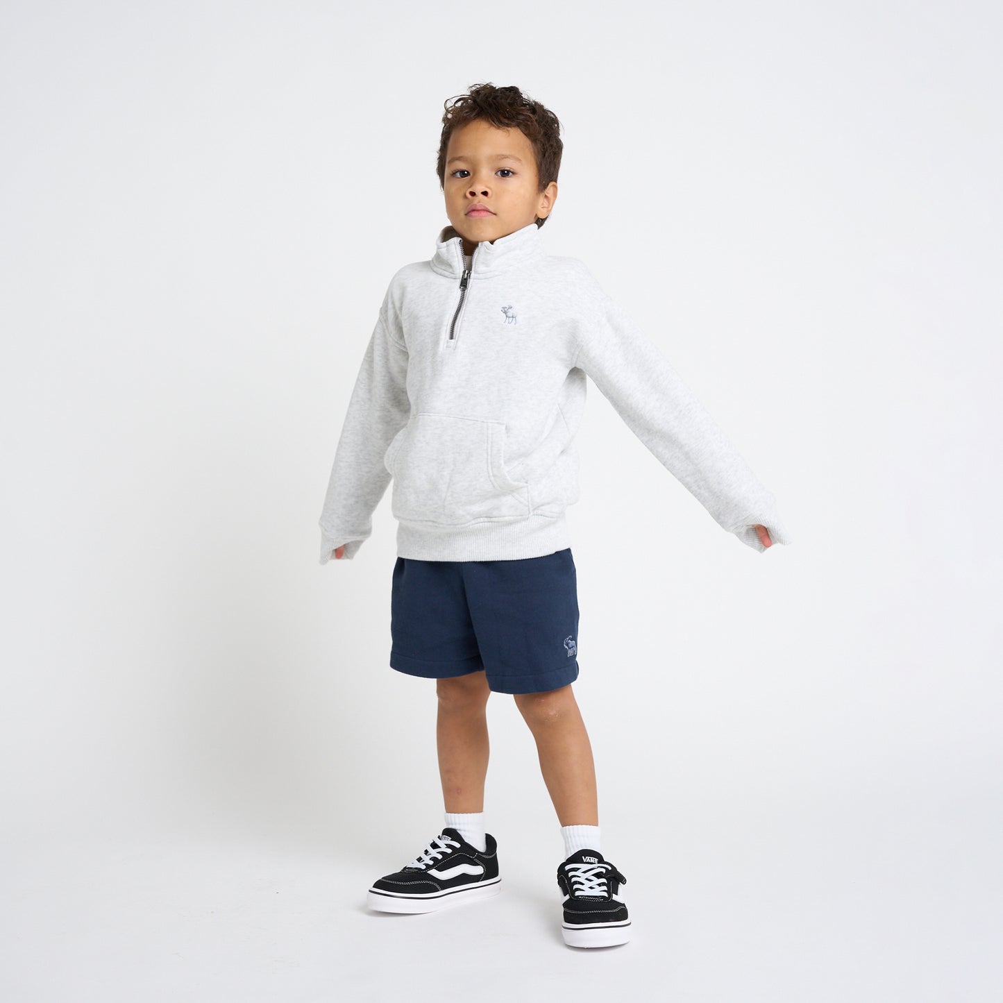 【110-170cm】 トレーナー/パーカー A&F(アバクロンビー&フィッチ) AFB ESSENTIAL 1/4 ZIP MOCK NEC