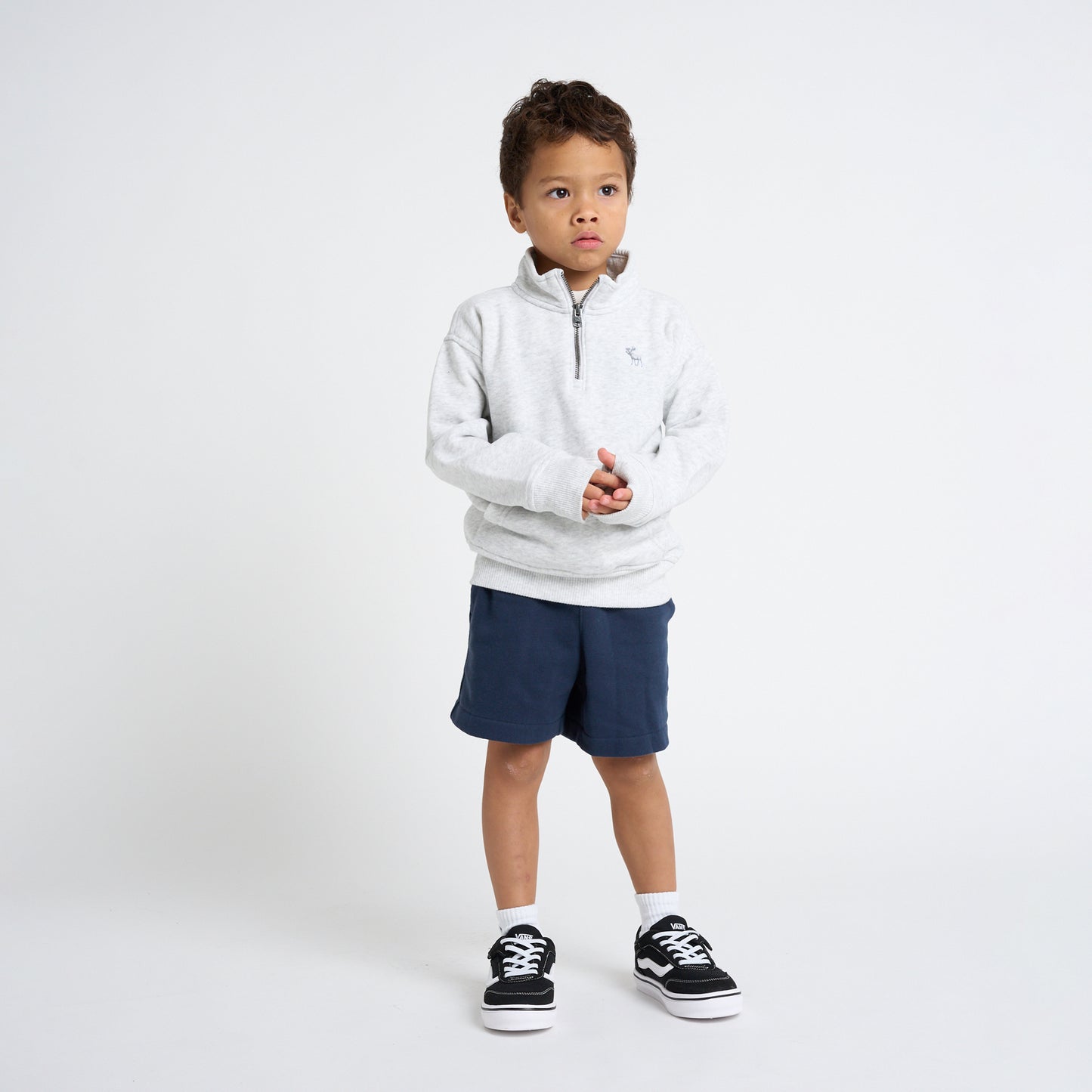 【110-170cm】 トレーナー/パーカー A&F(アバクロンビー&フィッチ) AFB ESSENTIAL 1/4 ZIP MOCK NEC