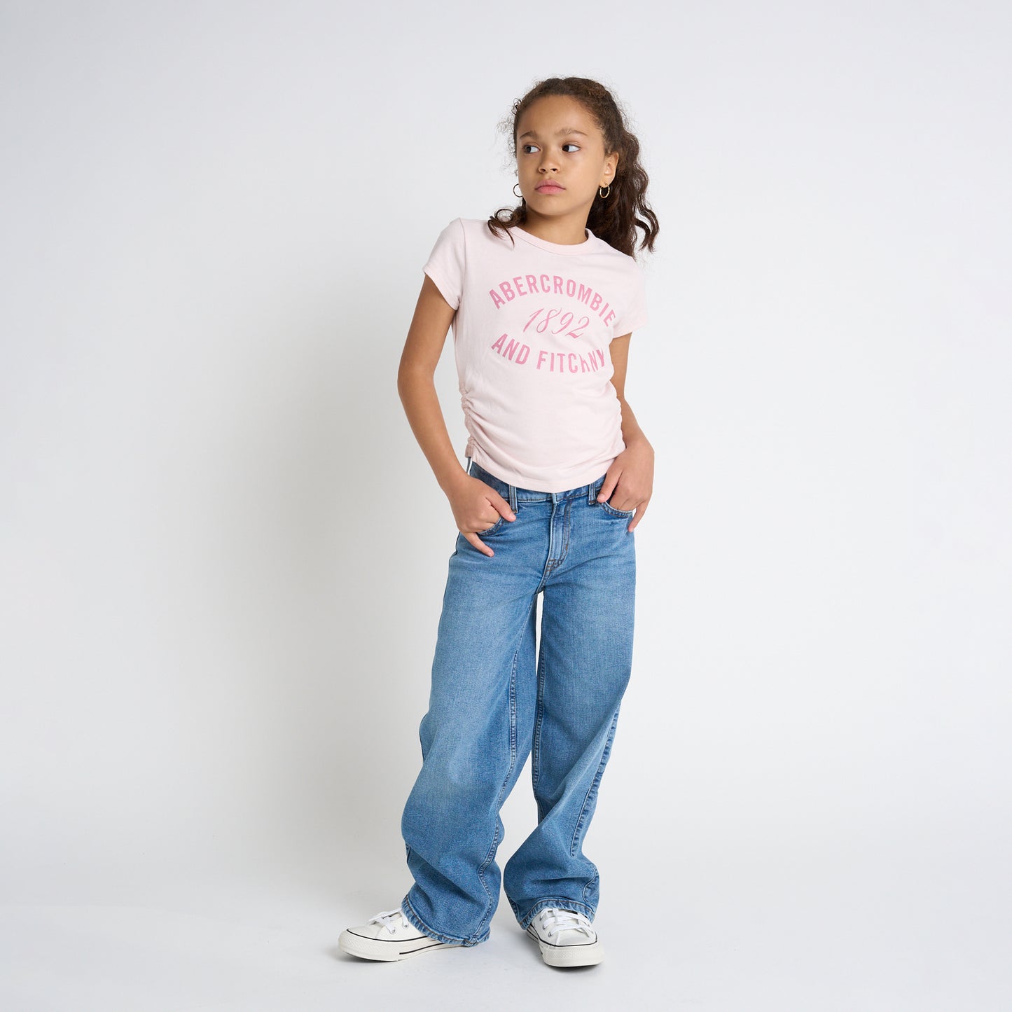 【110-170cm】 Tシャツ A&F(アバクロンビー&フィッチ) AFG ANF 1892 RUCHED TEE