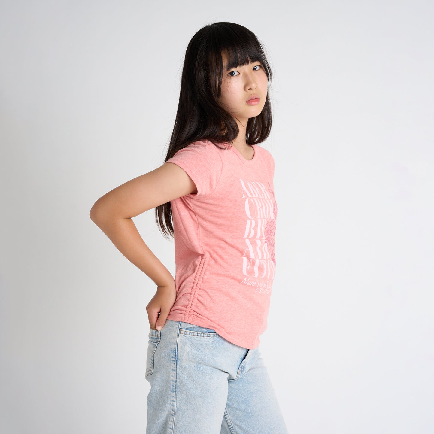 【110-170cm】 Tシャツ A&F(アバクロンビー&フィッチ) AFG ANF FLOWER LOCKUP BABY TEE