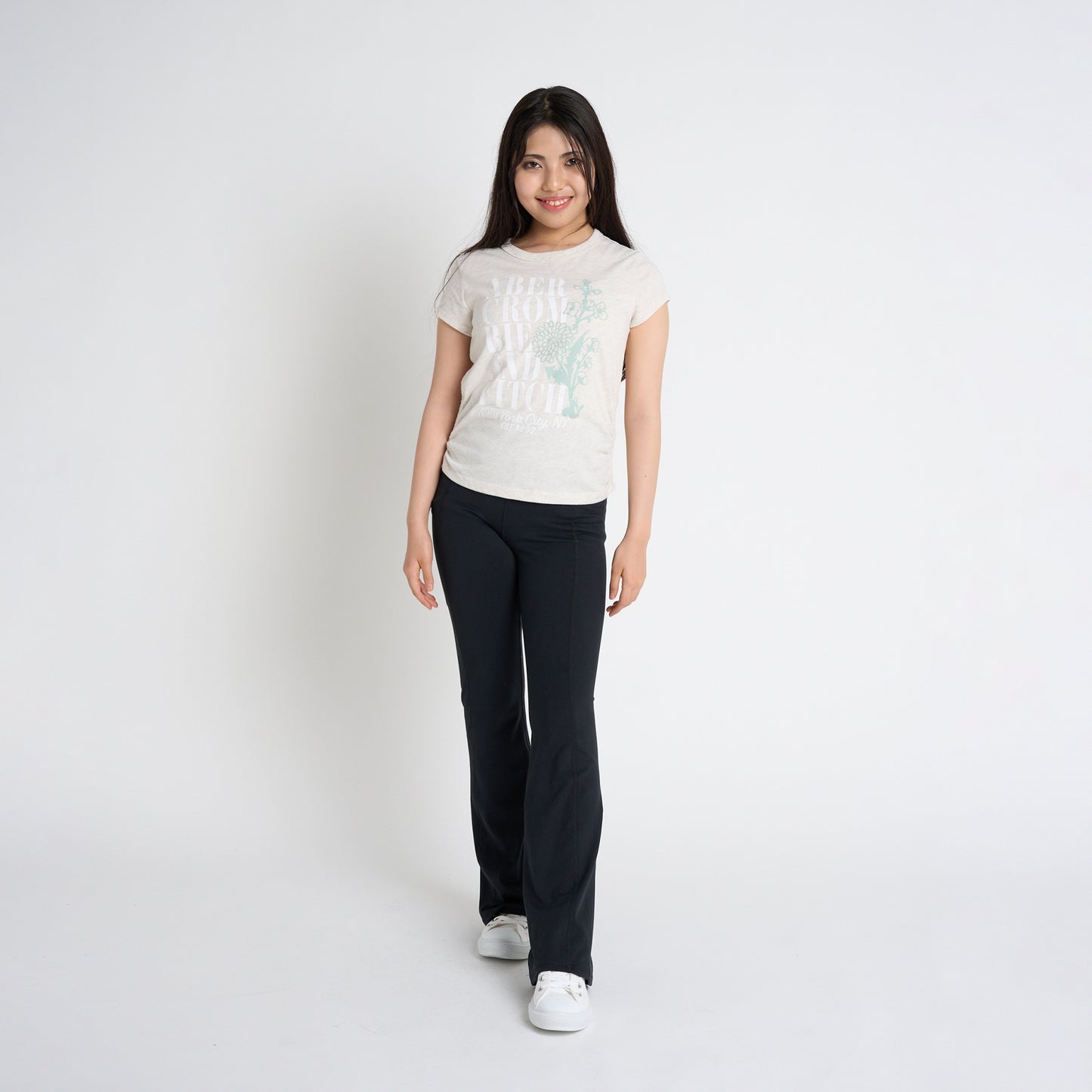 【110-170cm】 Tシャツ A&F(アバクロンビー&フィッチ) AFG ANF FLOWER LOCKUP BABY TEE