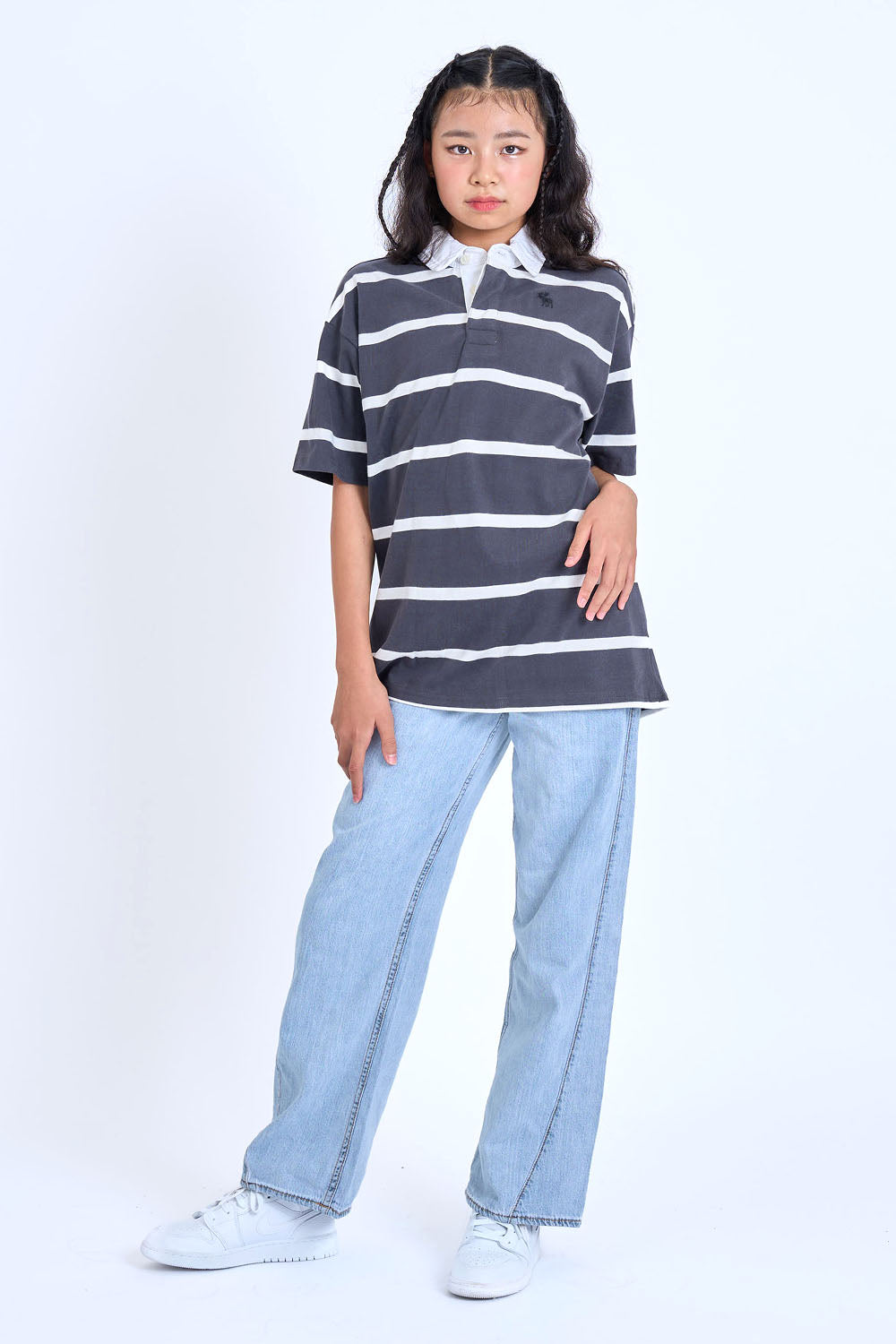 【110-170cm】 A&F(アバクロンビー&フィッチ) AFG LOW RISE SEAMED BAGGY JEAN