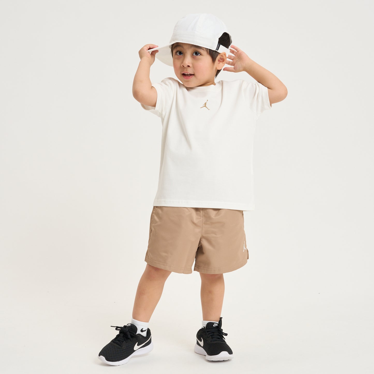 【公式限定】キッズ(105-120cm) JORDAN(ジョーダン) セットアップ JDB JUMPMAN WOVEN PLAY SHORT S
