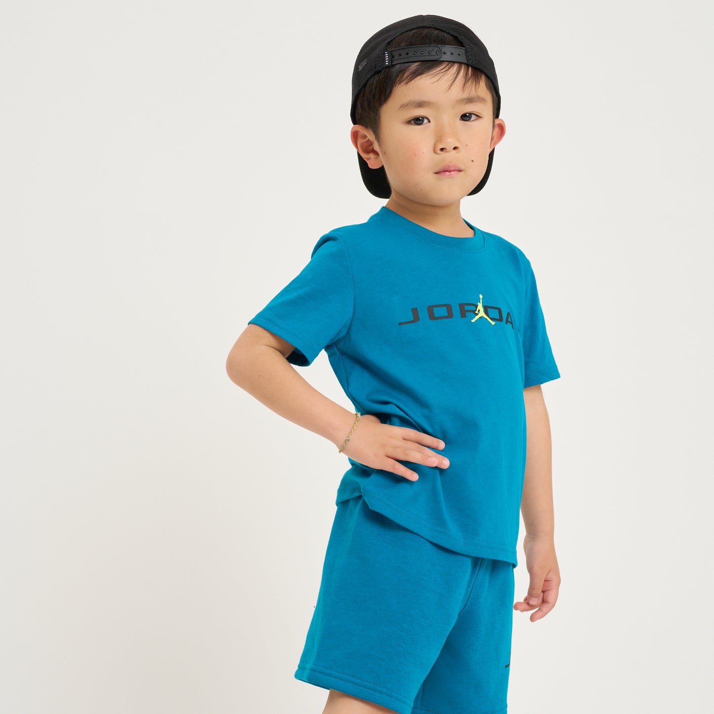 【公式限定】キッズ(105-120cm) JORDAN(ジョーダン) セットアップ JDB MJ STRETCH HBR FLC SHORT S