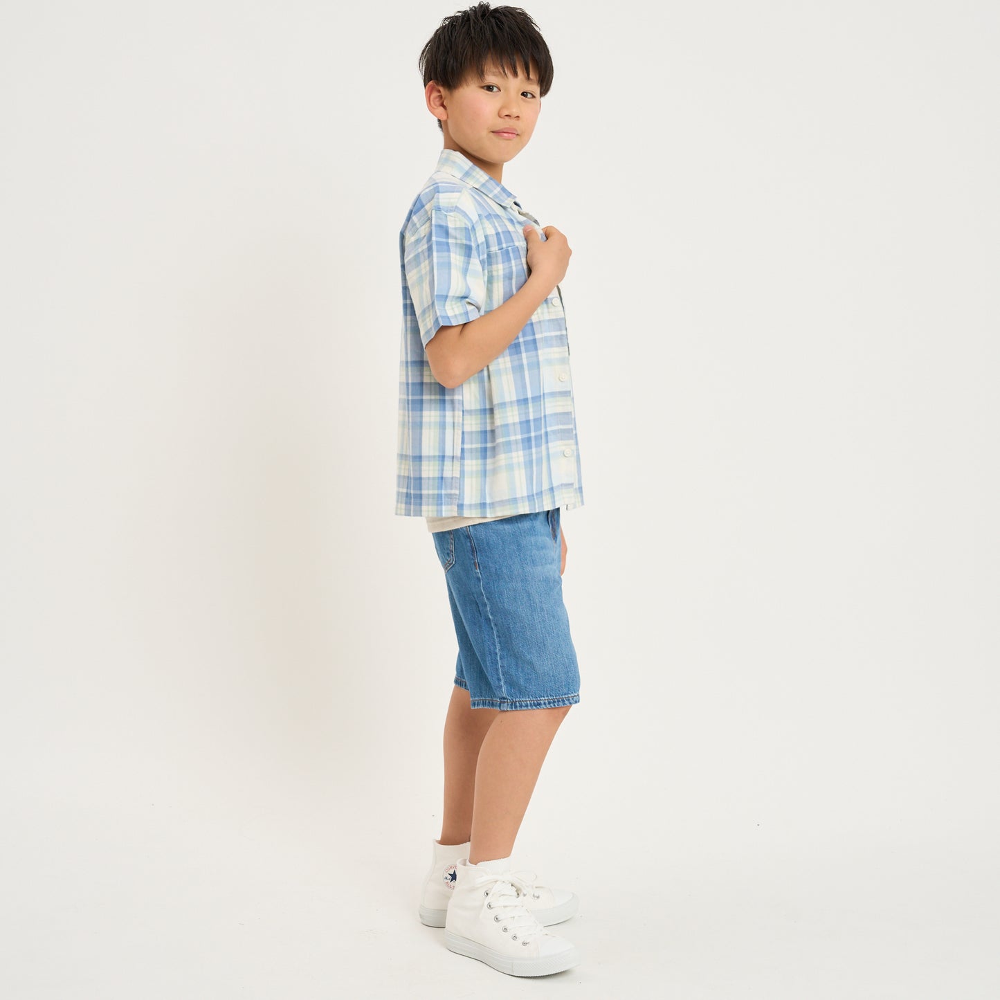 【110-170cm】 A&F(アバクロンビー&フィッチ) 布帛シャツ AFB BOXY WOVEN SHIRT