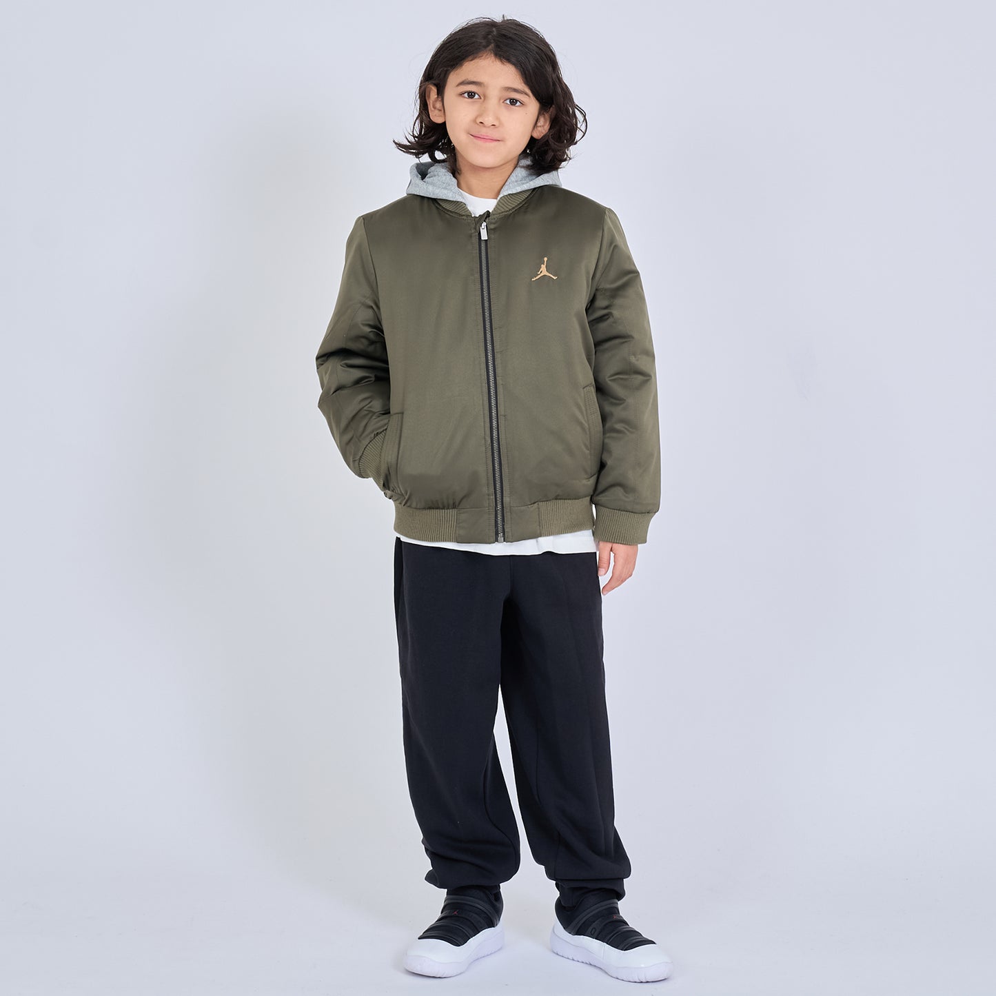 ジュニア(130-170cm) アウター JORDAN(ジョーダン) JDN BIG LOGO HOODED BOMBER