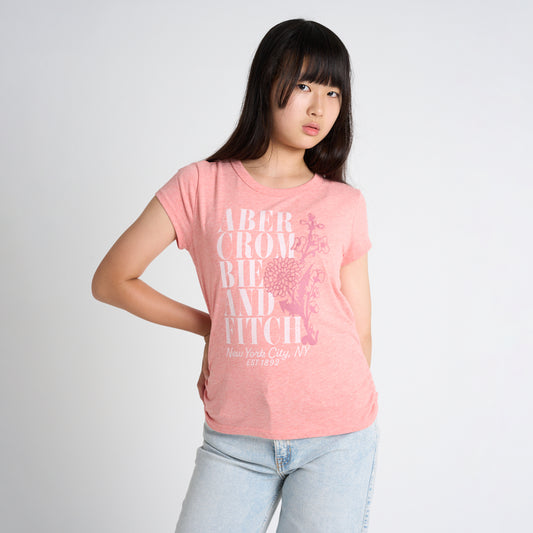 【110-170cm】 Tシャツ A&F(アバクロンビー&フィッチ) AFG ANF FLOWER LOCKUP BABY TEE