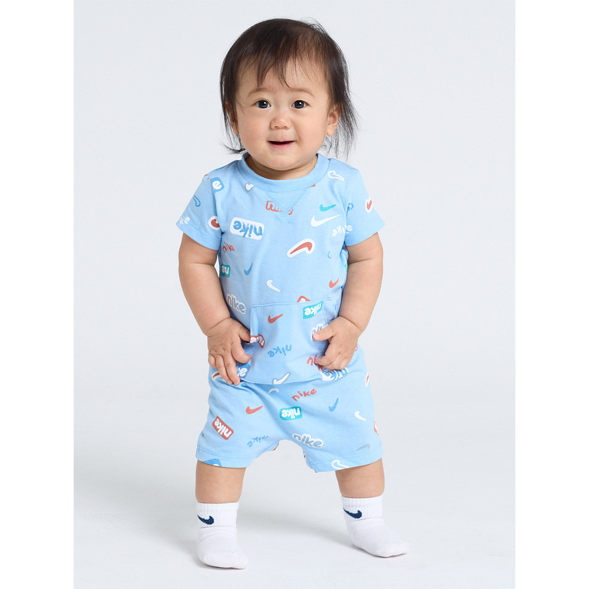 ベビー(55-70cm) ロンパース NIKE(ナイキ) NKN E1D1 SHORT SLV SHORT COVER