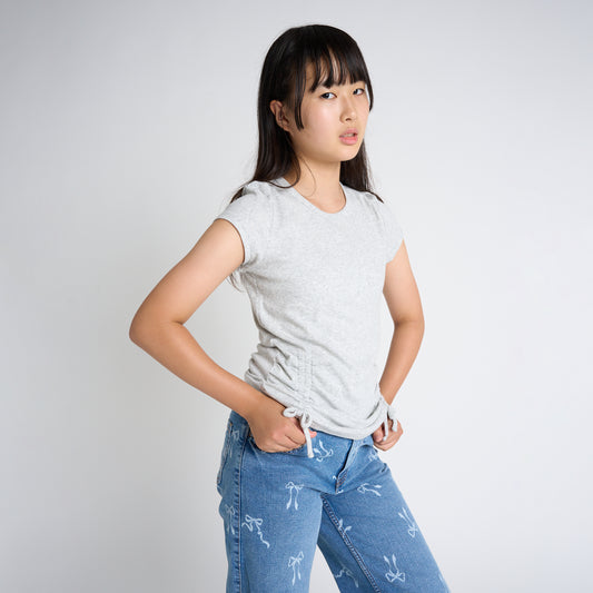 【110-170cm】 Tシャツ A&F(アバクロンビー&フィッチ) AFG RUCHED SIDE BOW BABY TEE
