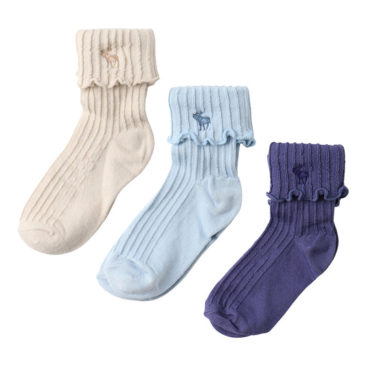 ソックス(21-25cm) A&F(アバクロンビー&フィッチ) AFHG FOLD OVER LETTUCE WELT
