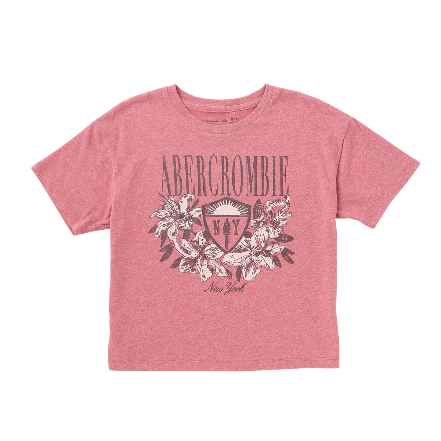 【110-170cm】 Tシャツ A&F(アバクロンビー&フィッチ) AFG FLORAL NY CREST BOXY TEE