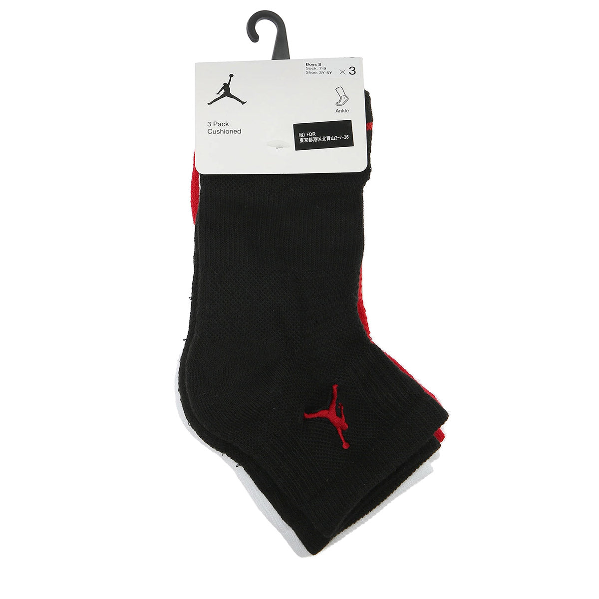 ソックス(21-23cm) JORDAN(ジョーダン) JORDAN JUMPMAN ANKLE 3PK