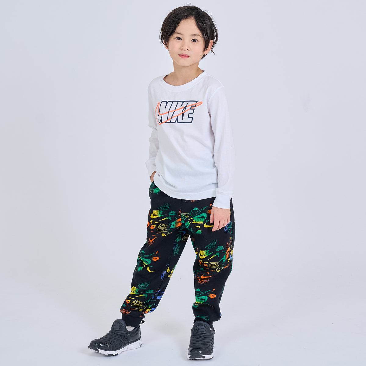 キッズ(105-120cm) Tシャツ NIKE(ナイキ) NKB INTERLACED BLOCK/SWSH TEE