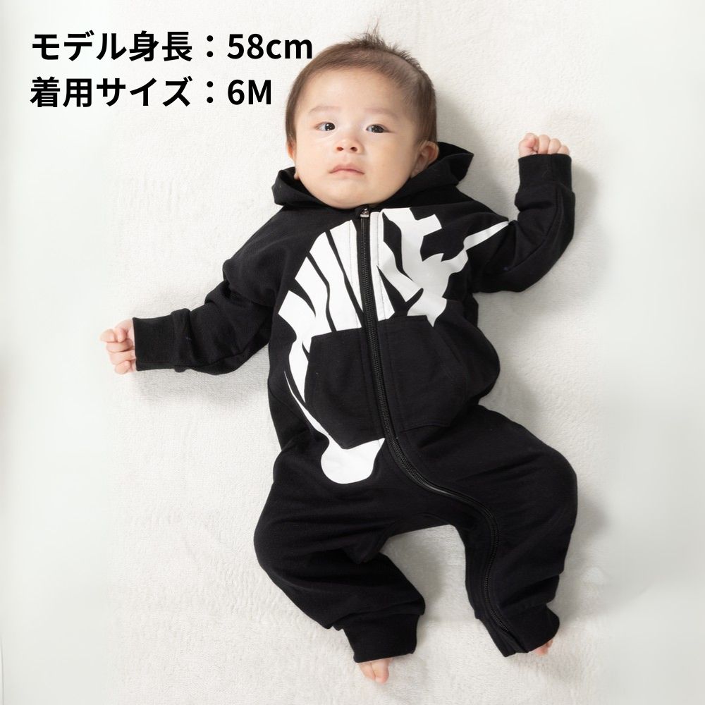FCRB for Kids BABY SET BLACK ロンパース 黒 bb ベビー(50-74cm) ロンパース NIKE(ナイキ) NKN PLAY ALL DAY COVERALL