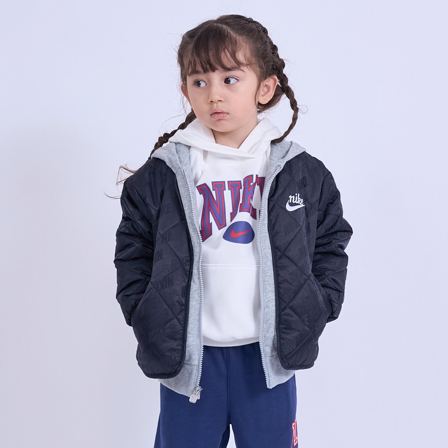 キッズ(105-120cm) アウター NIKE(ナイキ) NKN FLEECE HOODED QUILT JACKET