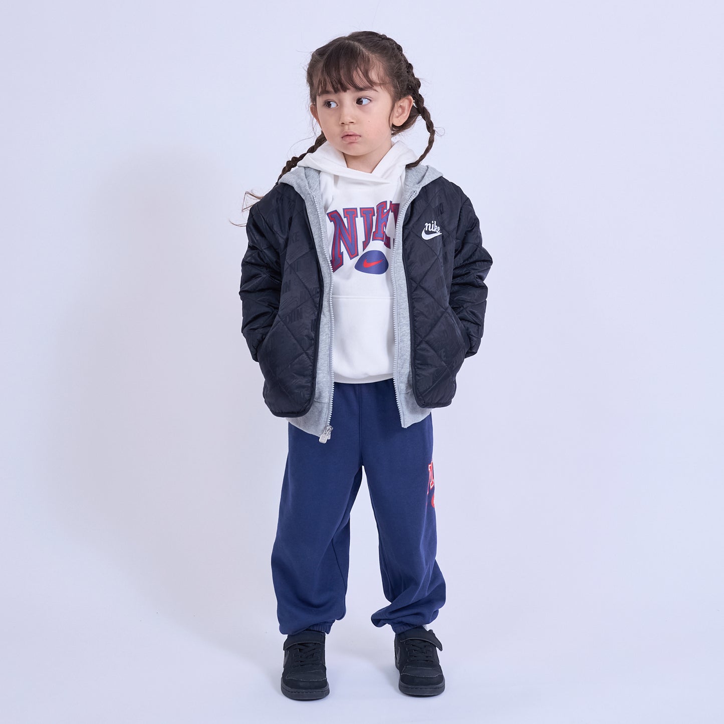 キッズ(105-120cm) アウター NIKE(ナイキ) NKN FLEECE HOODED QUILT JACKET