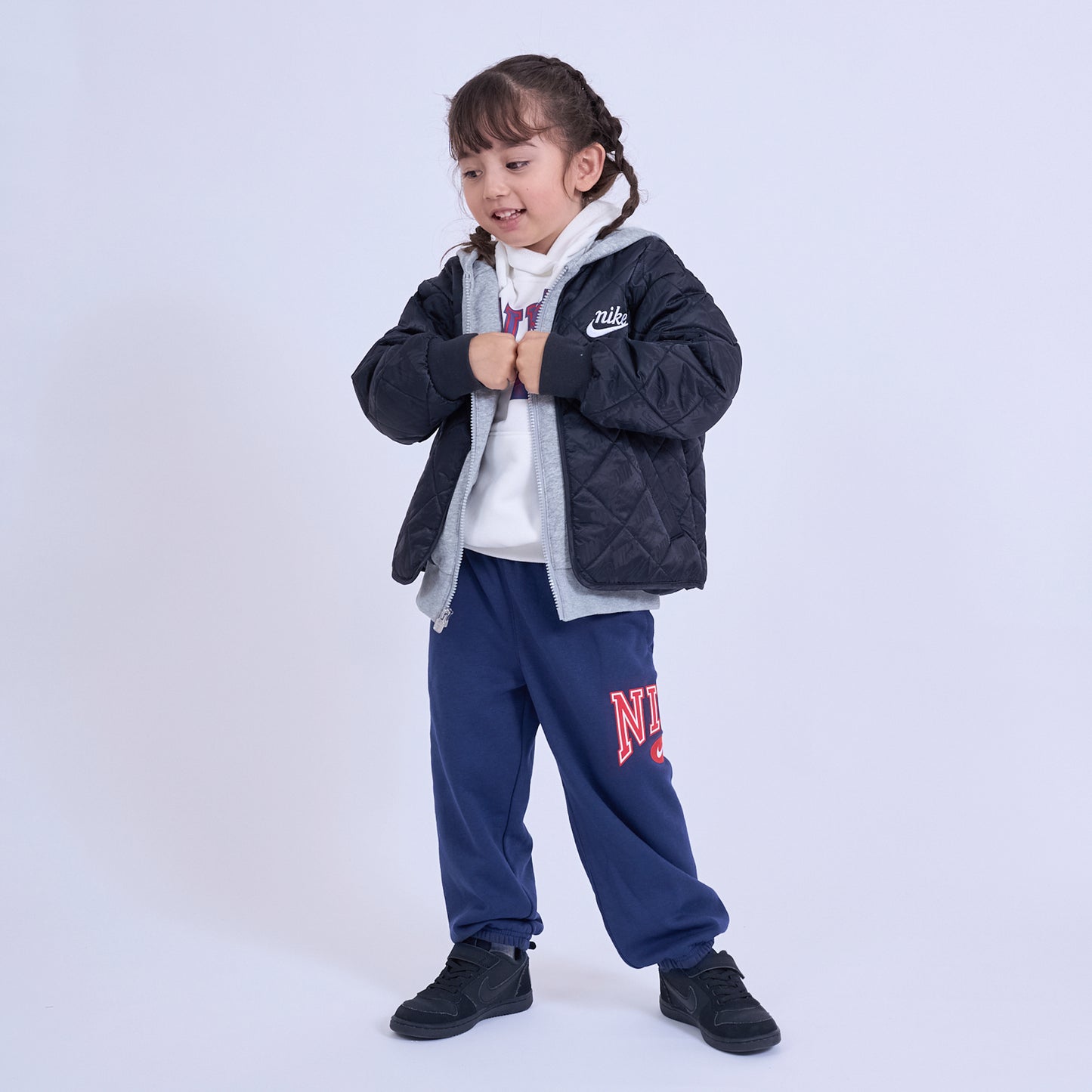 キッズ(105-120cm) アウター NIKE(ナイキ) NKN FLEECE HOODED QUILT JACKET