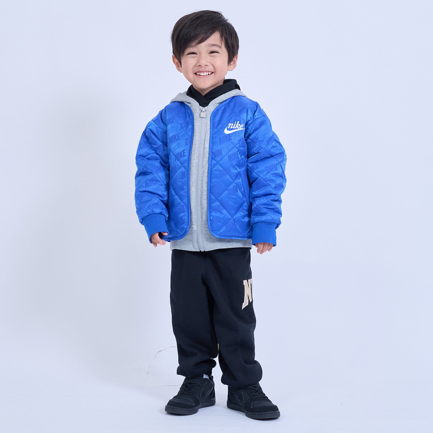 キッズ(105-120cm) アウター NIKE(ナイキ) NKN FLEECE HOODED QUILT JACKET
