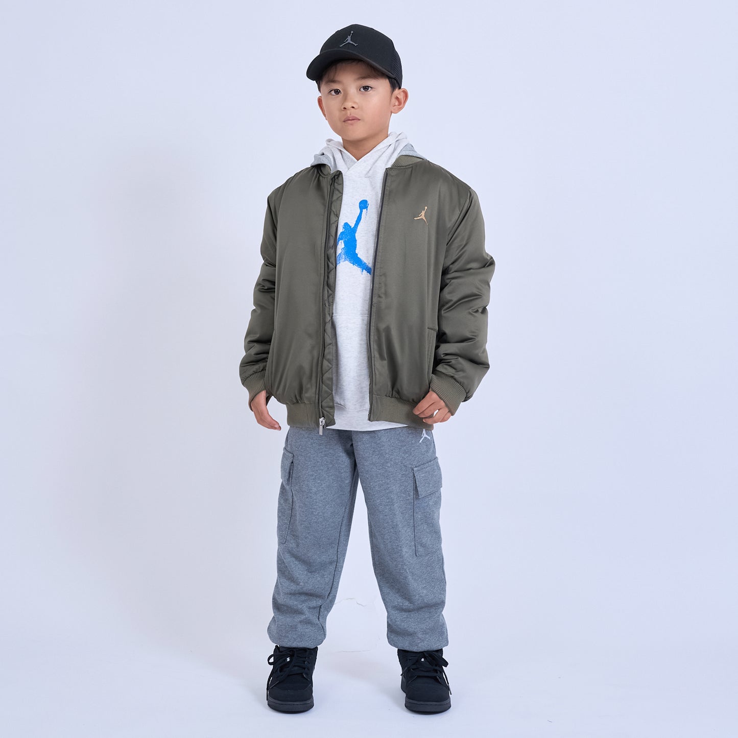 ジュニア(130-170cm) アウター JORDAN(ジョーダン) JDN BIG LOGO HOODED BOMBER