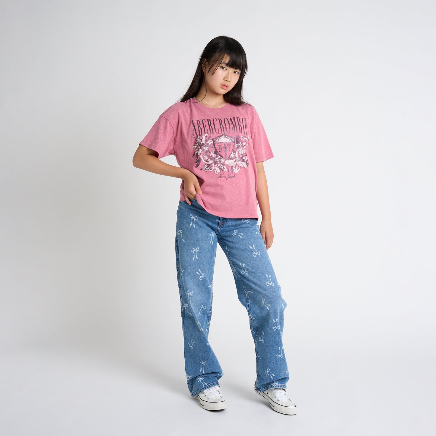 【110-170cm】 パンツ A&F(アバクロンビー&フィッチ) AFG HR DISCHARGE WIDE LEG JEAN