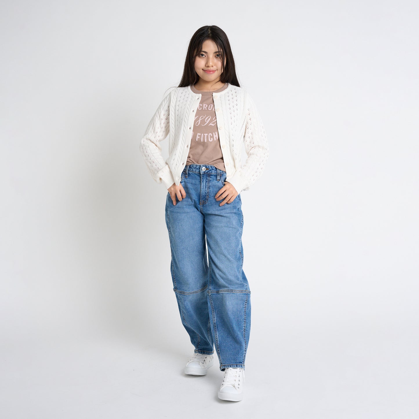 【110-170cm】 アウター A&F(アバクロンビー&フィッチ) AFG CROPPED CABLE CARDIGAN