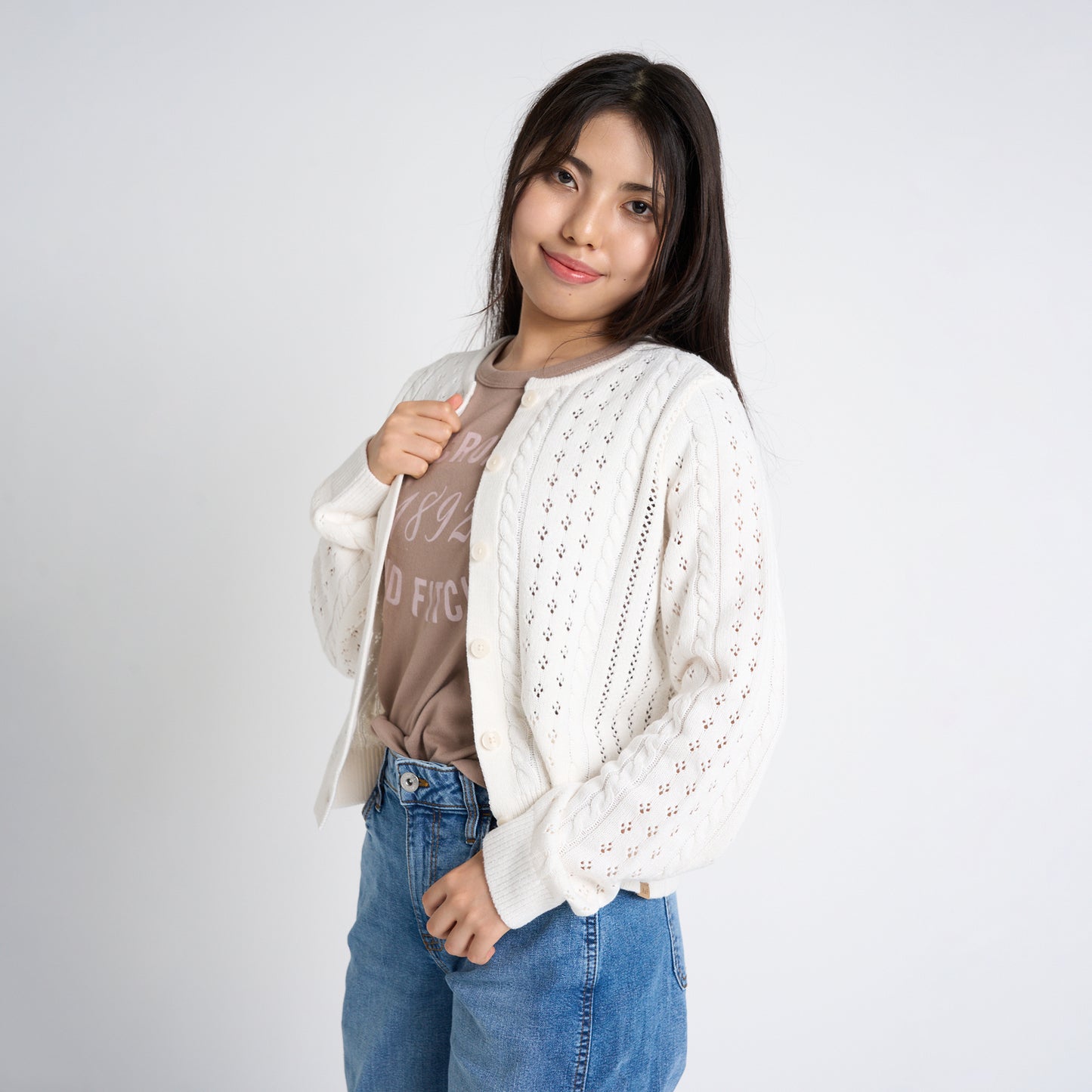 【110-170cm】 アウター A&F(アバクロンビー&フィッチ) AFG CROPPED CABLE CARDIGAN