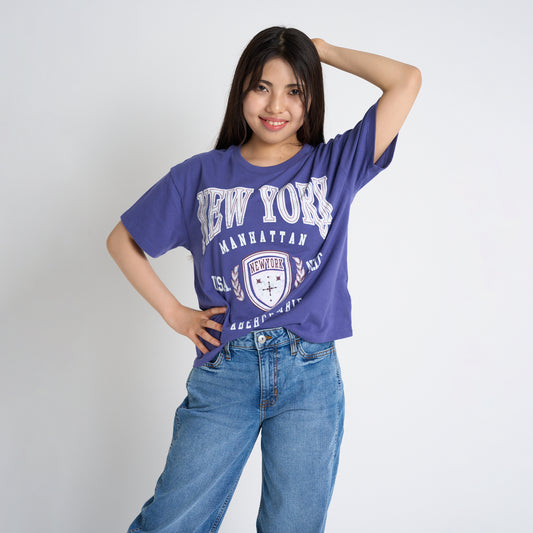 【110-170cm】 Tシャツ A&F(アバクロンビー&フィッチ) AFG NEW YORK CREST BOXY TEE