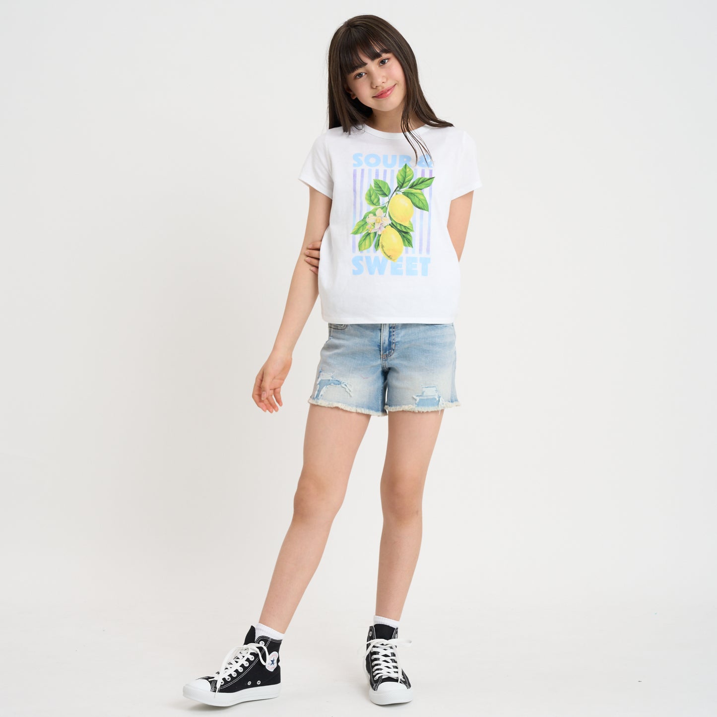【110-170cm】  A&F(アバクロンビー&フィッチ) ハーフパンツ AFG LR MIDI DESTORY DENIM SHOR