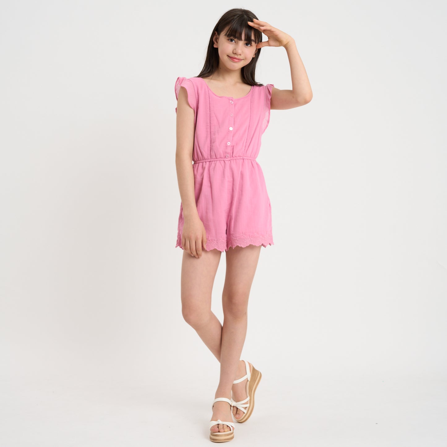 【110-170cm】  A&F(アバクロンビー&フィッチ) ロンパース AFG FLUTTER SLEEVE EYELET ROMP
