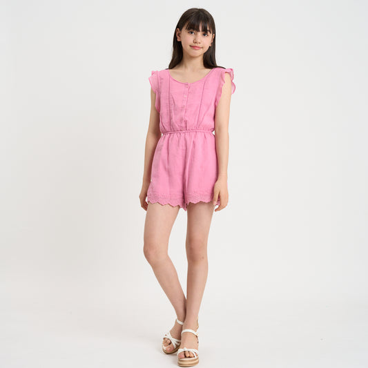 【110-170cm】  A&F(アバクロンビー&フィッチ) ロンパース AFG FLUTTER SLEEVE EYELET ROMP