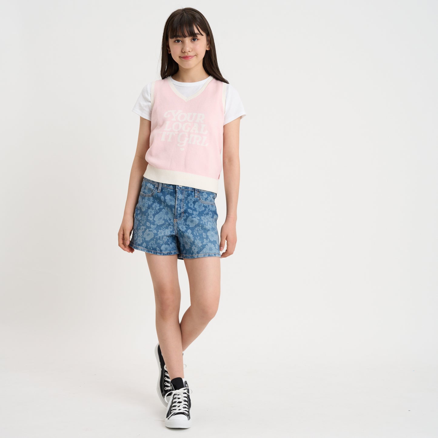 【110-170cm】  A&F(アバクロンビー&フィッチ) ハーフパンツ AFG HR RELAXED FLORAL DENIM SH