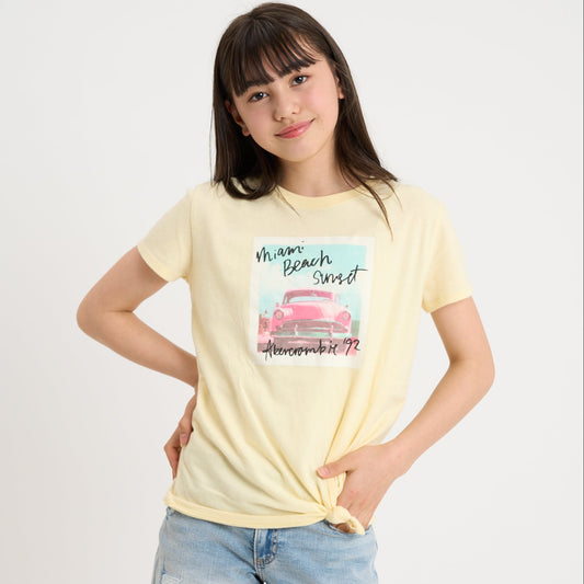 【110-170cm】  A&F(アバクロンビー&フィッチ) 半袖Tシャツ AFG MIAMI BEACH SIDE KNOT TEE