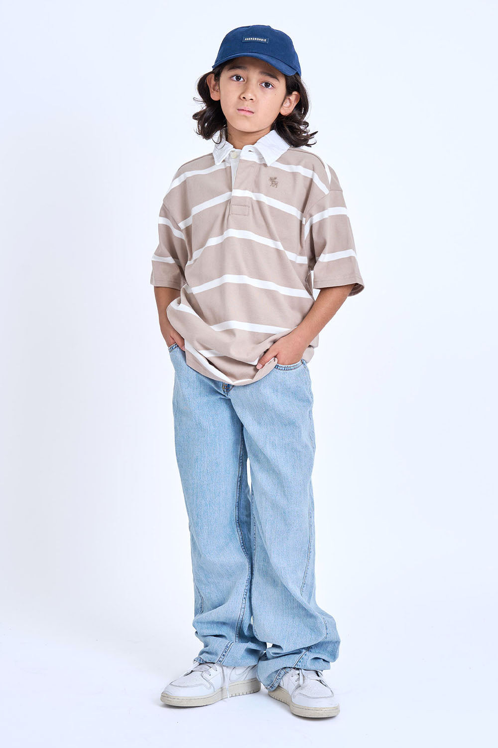 【110-170cm】  A&F(アバクロンビー&フィッチ)  AFG LOW RISE SEAMED BAGGY JEAN