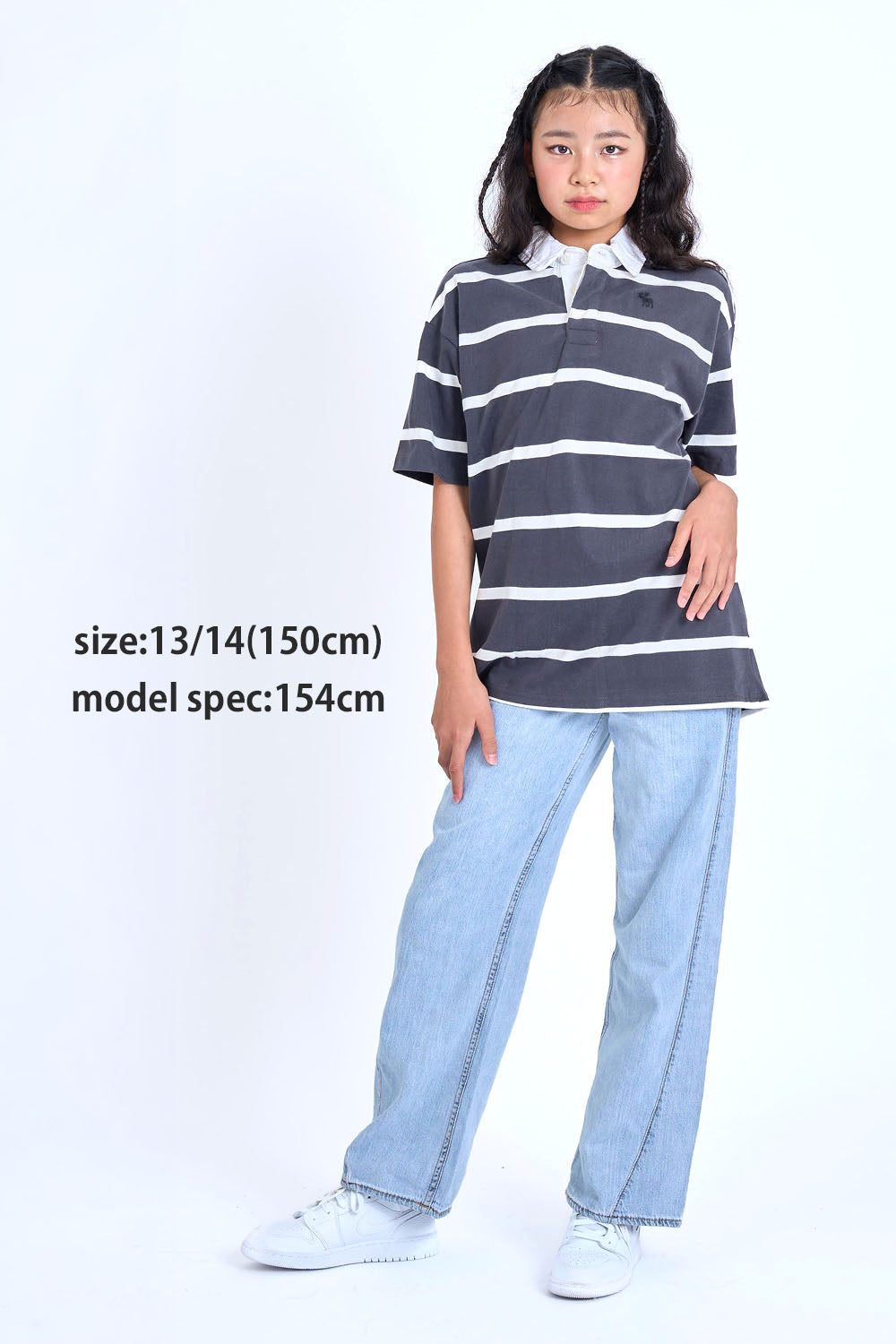 【110-170cm】  A&F(アバクロンビー&フィッチ)  AFG LOW RISE SEAMED BAGGY JEAN