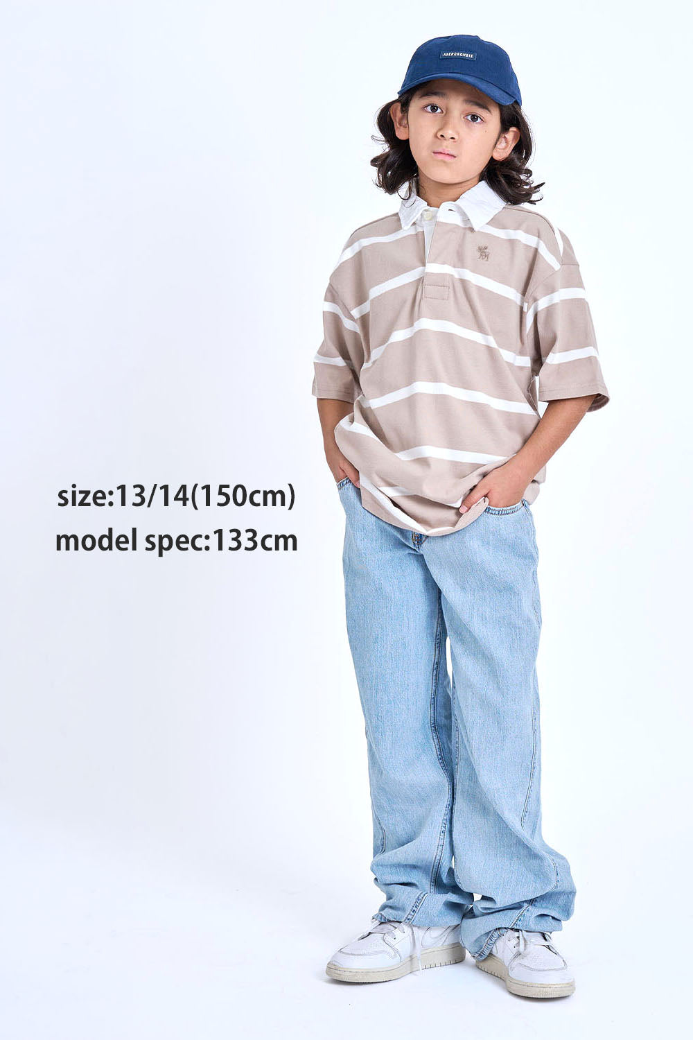 【110-170cm】  A&F(アバクロンビー&フィッチ)  AFG LOW RISE SEAMED BAGGY JEAN