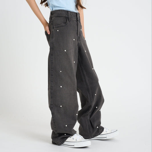 【110-170cm】 パンツ A&F(アバクロンビー&フィッチ) AFG HR WIDE LEG EMBELLISHED JE