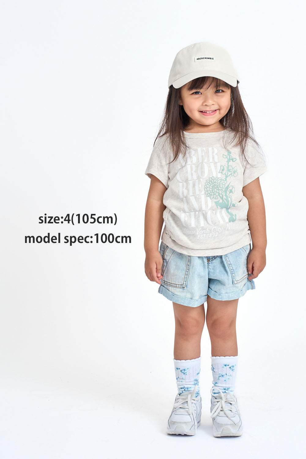 【110-170cm】 Tシャツ A&F(アバクロンビー&フィッチ) AFG ANF FLOWER LOCKUP BABY TEE