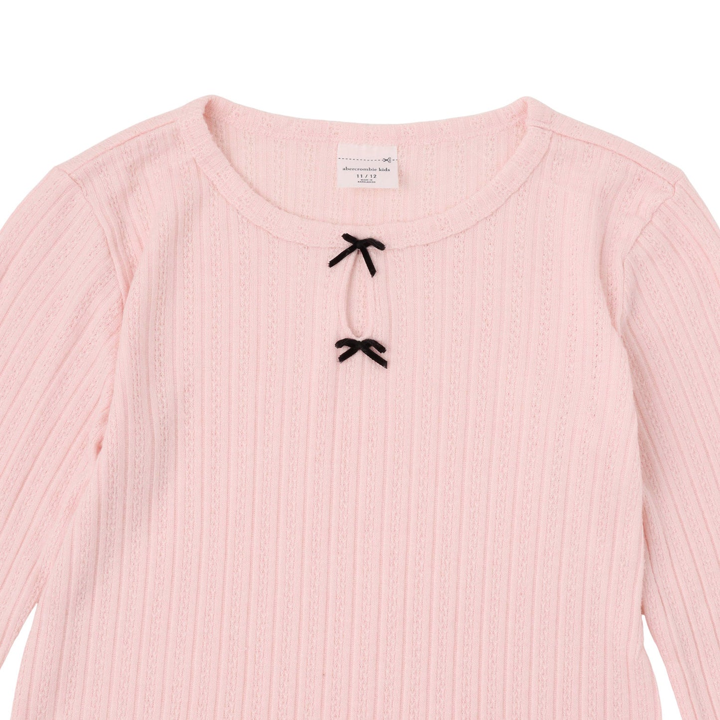 【110-170cm】 Tシャツ A&F(アバクロンビー&フィッチ) AFG DOUBLE BOW POINTELLE LS TO