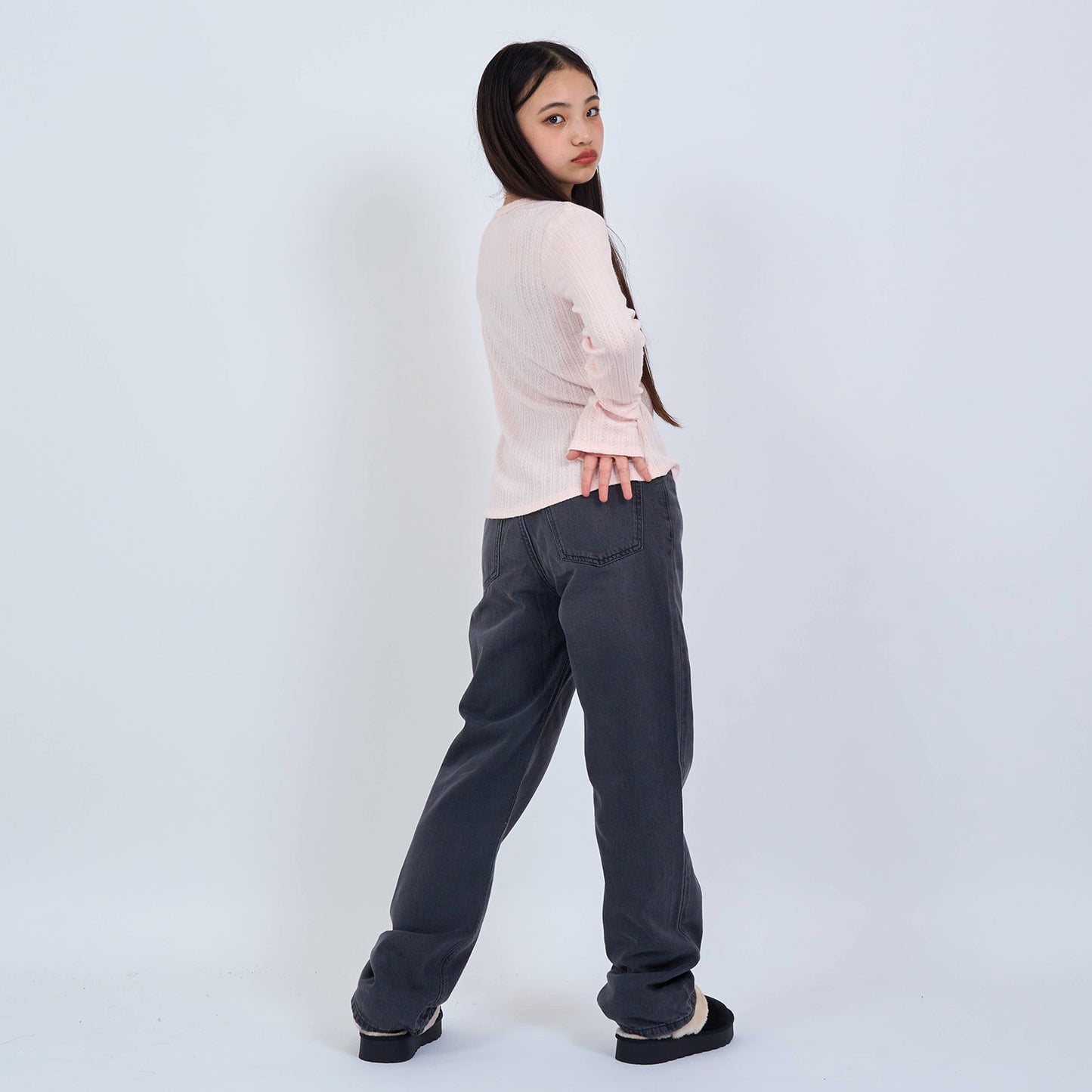 【110-170cm】 Tシャツ A&F(アバクロンビー&フィッチ) AFG DOUBLE BOW POINTELLE LS TO