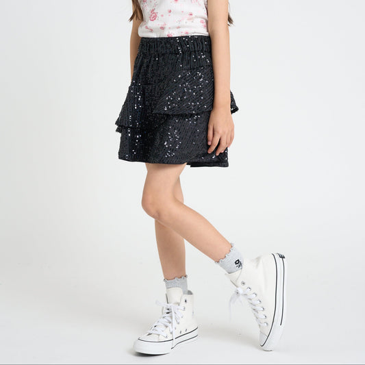 【110-170cm】 スカート A&F(アバクロンビー&フィッチ) AFG SEQUIN TIERED SKIRT