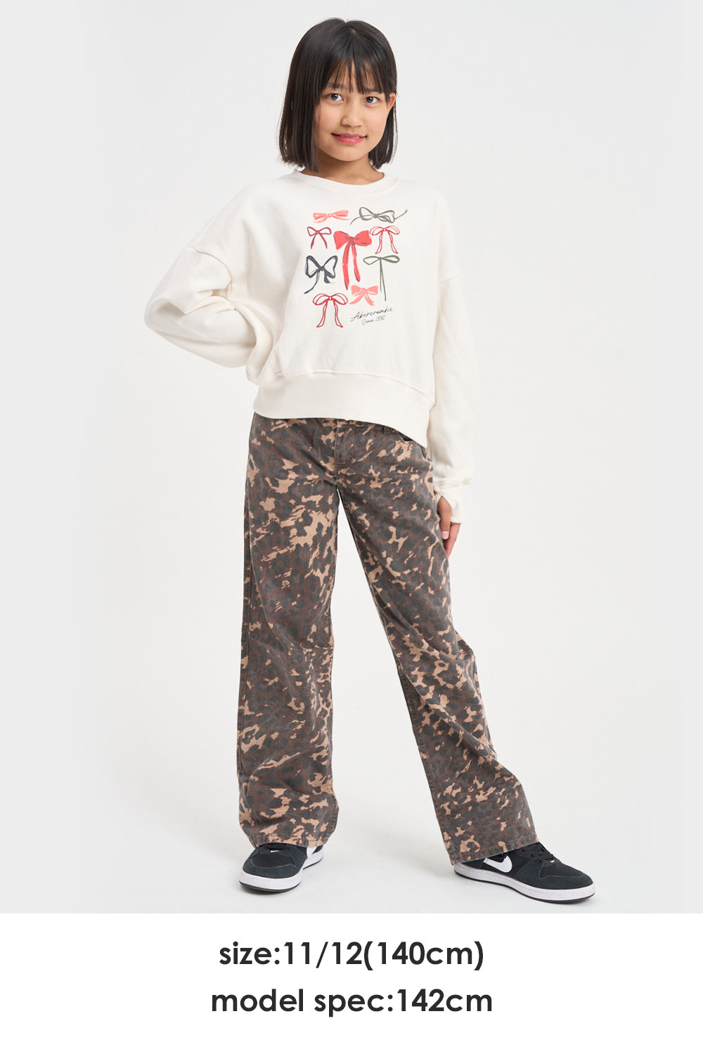 【110-170cm】 パンツ A&F(アバクロンビー&フィッチ) AFG PRINTED BAGGY JEANS