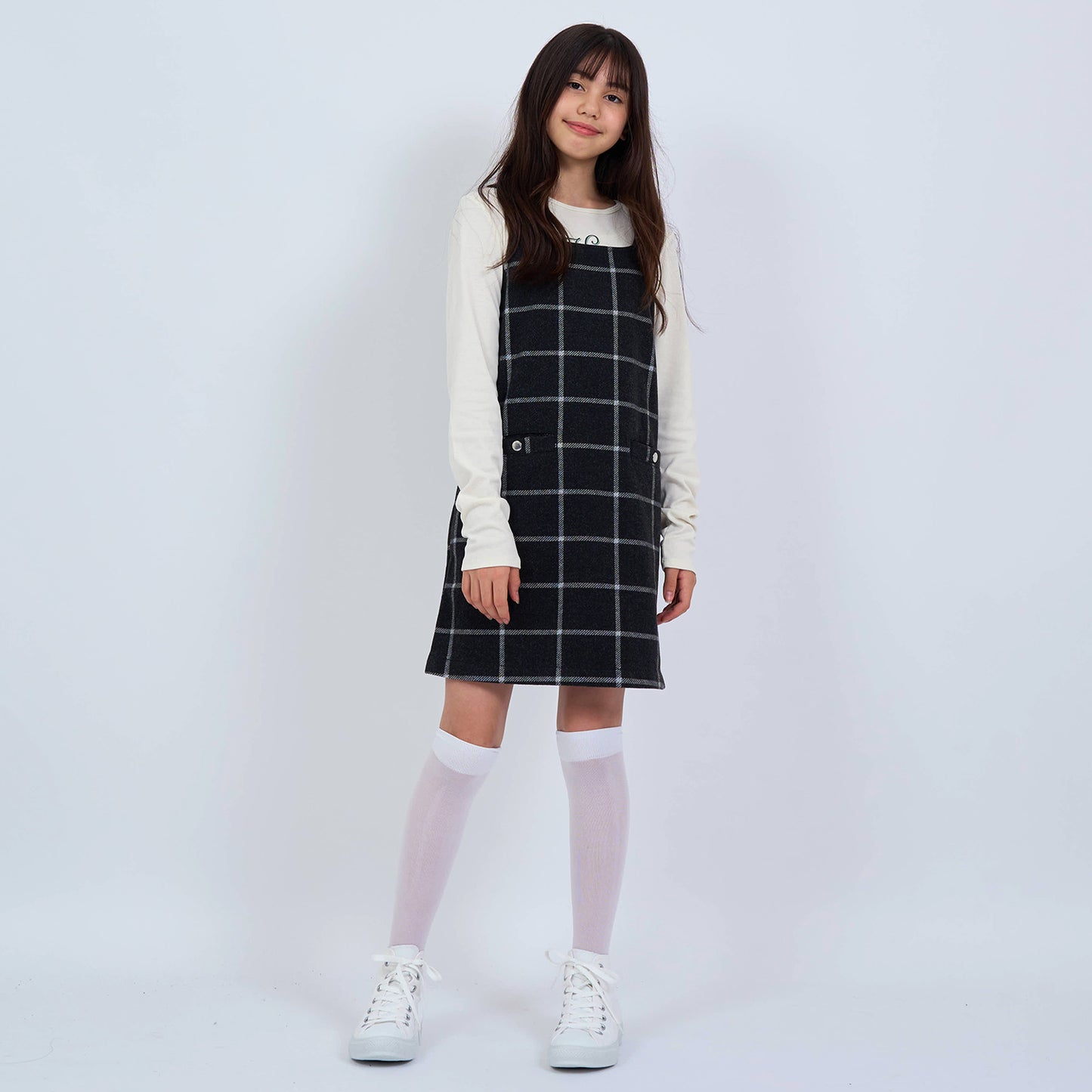 【110-170cm】 ワンピース A&F(アバクロンビー&フィッチ) AFG PLAID PINAFORE DRESS