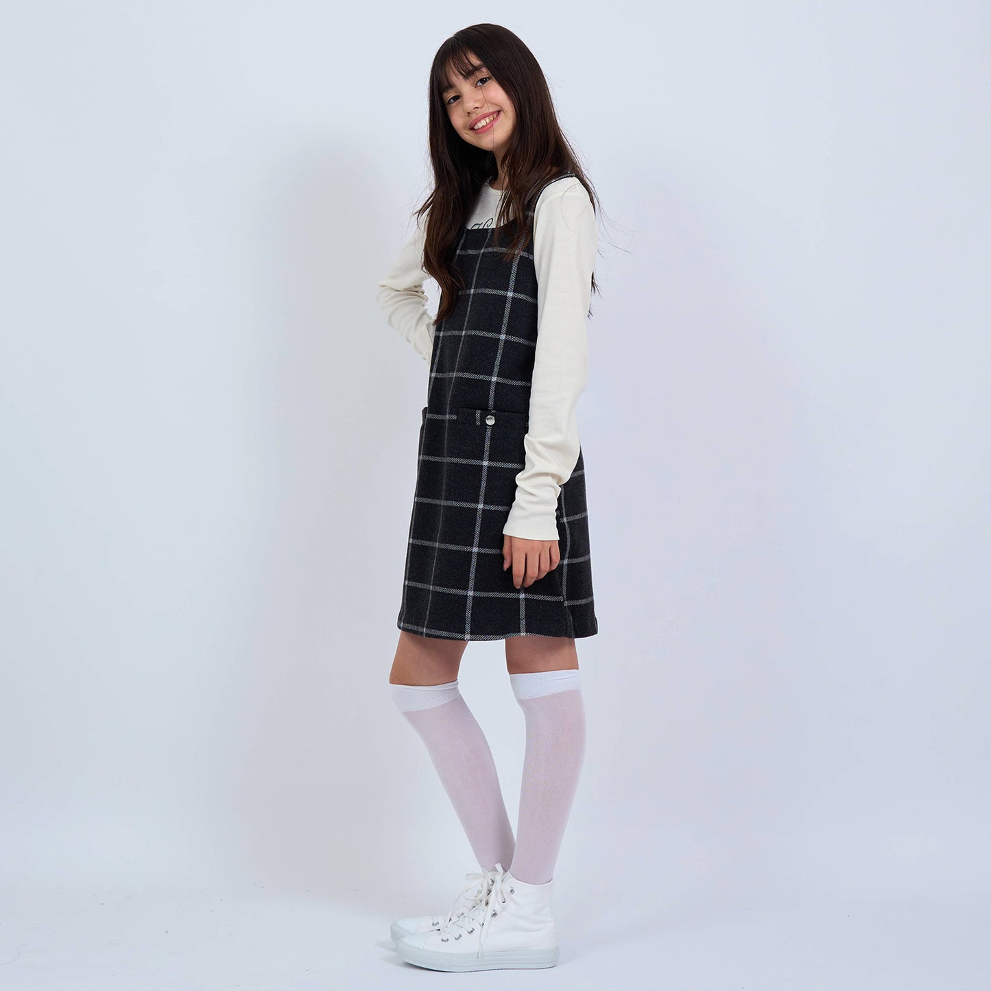 【110-170cm】 ワンピース A&F(アバクロンビー&フィッチ) AFG PLAID PINAFORE DRESS