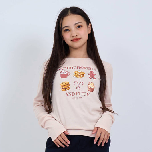 【110-170cm】 Tシャツ A&F(アバクロンビー&フィッチ) AFG HOT COCOA CLUB LS TEE