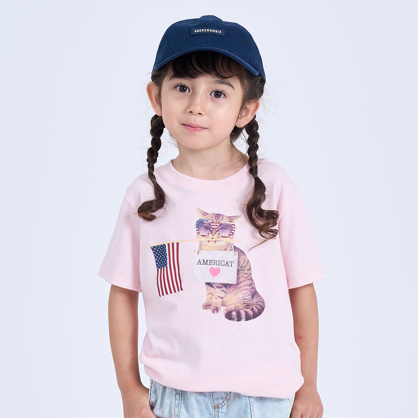 【110-170cm】  A&F(アバクロンビー&フィッチ) 半袖Tシャツ AFG AMERICAT OVERSIZE TEE