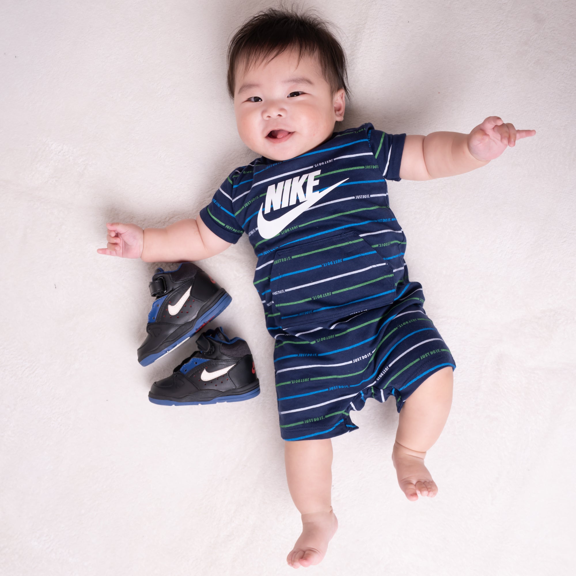 ベビー(55-70cm) ロンパース NIKE(ナイキ) NKN AOP JERSEY ROMPER